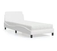 Vidaxl Lit Avec Matelas Blanc 90x190 Cm Similicuir Blanc