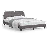 Vidaxl Lit Avec Matelas Gris 140x190 Cm Similicuir Gris