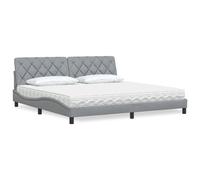 vidaXL Lit avec matelas gris clair 200x200 cm tissu