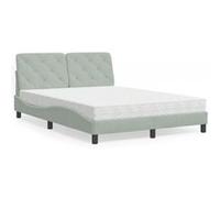 vidaXL Lit avec Matelas, Lit Rembourré avec Coussin de Tête de Lit, Lit Double, Lit Adulte de Chambre à Coucher Intérieur, 3208652 Vert G
