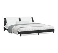 Vidaxl Lit Avec Matelas Noir Et Blanc 200x200 Cm Similicuir Multicolore