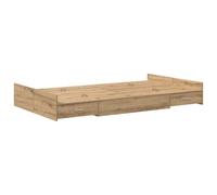 vidaXL Lit avec Rangement 120 x 190 cm Chêne Artisanal Bois d'ingénierie Marron Style Minimaliste Beaucoup d'espace sous Le Matelas Facile à Monter Tiroir caché Meubles de Chambre À Utiliser à l'inté