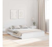 vidaXL Lit avec rangement Blanc 135 x 190 cm en bois d'ingénierie, type tiroir extensible, design minimaliste 3335317