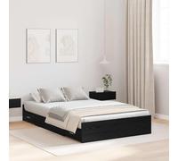 vidaXL Lit avec Rangement en chêne Noir 120 x 200 cm. Fabriqué en Bois d'ingénierie, ce Cadre a Un tiroir Pratique et Un Design Minimaliste. Il Offre Plein d'espace de Rangement et s'assemble facilem
