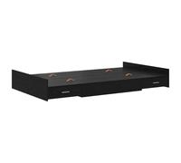 vidaXL Lit avec Rangement en chêne Noir 120 x 200 cm. Fabriqué en Bois d'ingénierie, ce Cadre a Un tiroir Pratique et Un Design Minimaliste. Il Offre Plein d'espace de Rangement et s'assemble facilem
