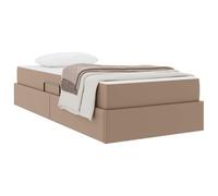 vidaXL Lit moderne réglable avec rangement et matelas 2 pcs Cappuccino Cuir