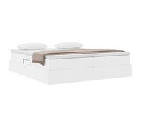 vidaXL Lit avec Rangement et Matelas avec Matelas Blanc 200 x 200 cm, Lit de Rangement Moderne, avec Levage hydraulique, Matelas Confort Moyen, Meuble Pratique pour la Chambre, Design