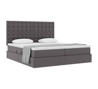 vidaXL Lit avec Rangement et Matelas avec Matelas Gris 180 x 200 cm, Meubles de Chambre Modernes, durables, pour intérieurs stylés et Designs optimisés, Confortables