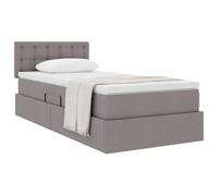 vidaXL Lit avec Rangement et Matelas avec Matelas Taupe 90 x 190 cm, Lit Moderne rectangulaire, lit à élévation hydraulique, tête en Polyester, Meuble Gain de Place pour Rangement Pratique