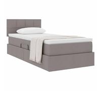 vidaXL Lit avec Rangement et Matelas avec Matelas Taupe 90 x 200 cm, Lit Moderne rectangulaire, lit à élévation hydraulique, tête en Polyester, Meuble Gain de Place pour Rangement Pratique