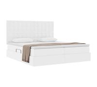vidaXL Lit avec Rangement et Matelas Blanc Pur 180 x 200 cm, Meubles de Chambre Modernes, durables, pour intérieurs stylés et Designs optimisés, Confortables
