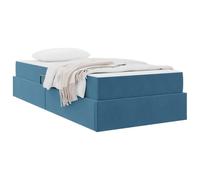 vidaXL Lit avec rangement et matelas Bleu foncé 100 x 200 cm Velours