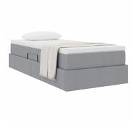 vidaXL Lit avec Rangement et Matelas Gris Clair 100 x 200 cm Polyester, Chambre Moderne, Cadre de lit Ergonomique, Matelas à Ressorts et Gain de Place, Ambiance Cosy