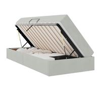 vidaXL Lit avec Rangement et Matelas Gris Clair 100 x 200 cm Velours, Lit Moderne en Velours rectangulaire, Solution de Rangement Pratique pour Un intérieur Urbain, Confort Familial