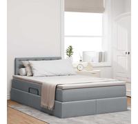 vidaXL Lit avec rangement et matelas Gris clair 120 x 200 cm