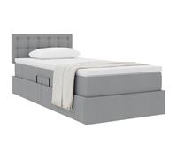 vidaXL Lit avec rangement et matelas Gris clair 90 x 190 cm