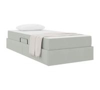 vidaXL Lit avec rangement et matelas Velours Gris clair 90 x 200 cm – Moderne