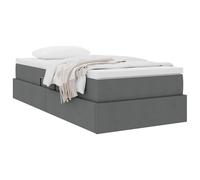 vidaXL Lit avec Rangement et Matelas Gris foncé 100 x 200 cm Polyester, Chambre Moderne, Cadre de lit Ergonomique, Matelas à Ressorts et Gain de Place, Ambiance Cosy