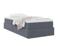 vidaXL Lit avec rangement et matelas Gris foncé 100 x 200 cm Velours, Chambre, Rectangulaire, Moderne, Durable, Design Élégant pour Espaces Contemporains, Matériaux de Qualité, Solutions de Mobilier P