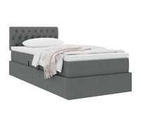 vidaXL Lit avec rangement et matelas Gris foncé 90 x 200 cm