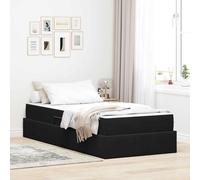 vidaXL Lit avec rangement et matelas – Moderne en velours rectangulaire – Noir 100 x 200 cm