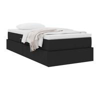 vidaXL Lit avec rangement et matelas Noir 90 x 190 cm Polyester