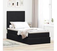 vidaXL Lit avec rangement et matelas Noir 90 x 190 cm Velours 3371939