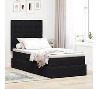 vidaXL Lit avec rangement et matelas Noir 90 x 190 cm Velours 3372119