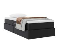 vidaXL Lit avec rangement et matelas – Simili cuir Noir 90 x 200 cm, design moderne