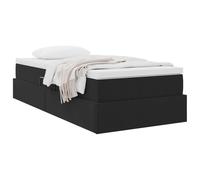 vidaXL Lit avec rangement et matelas Noir 90 x 200 cm Velours, Chambre, Rectangulaire, Moderne, Durable, Design Élégant pour Espaces Contemporains, Matériaux de Qualité, Solutions de Mobilier Polyvale