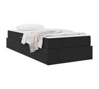 vidaXL Lit moderne en velours avec rangement et matelas – Noir 90 x 200 cm