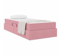 vidaXL Lit avec Rangement et Matelas Rose 90 x 200 cm Velours, Lit Moderne en Velours rectangulaire, Solution de Rangement Pratique pour Un intérieur Urbain, Confort Familial