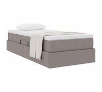 vidaXL Lit avec Rangement et Matelas Taupe 90 x 190 cm Polyester, Chambre Moderne, Cadre de lit Ergonomique, Matelas à Ressorts et Gain de Place, Ambiance Cosy