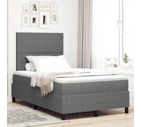 vidaXL Lit avec sommier à ressorts et matelas & lumière LED gris clair en velours côtelé petit double