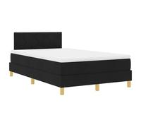 vidaXL Lit avec sommier avec Matelas et lumière LED Noire 120X190 cm Design Moderne pour Chambre d'adulte en Polyester Respirant Cadre en Bois Naturel Solide Queen Size Contemporain Simple