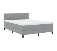 vidaXL Lit avec sommier et Matelas & LED Gris Clair 160x200 cm Tissu