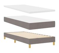 vidaXL Lit avec sommier avec Matelas Taupe 80x200 cm Tissu