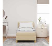 vidaXL Lit avec sommier crème 80x200 cm en Tissu