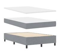 vidaXL Lit avec Sommier et Banc Gris Clair 80 X 200 cm Tissu Ensemble de Sommeil Complet pour Chambre Inclut et Surmatelas Mobilier Stylé Confortable Lit Simple Confort Douillet
