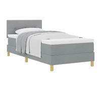 Vidaxl Lit Avec Sommier Et Matelas Gris Clair 100x200 Cm Tissu Gris