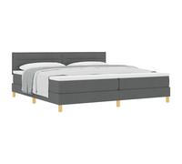 vidaXL Lit avec sommier et matelas gris foncé 200x200 cm en tissu