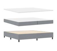 vidaXL Lit avec sommier et Matelas & LED Gris Clair 200x200 cm Tissu