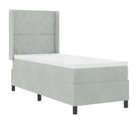 vidaXL Lit avec Sommier et Matelas Lumière LED Gris Clair 80x200 cm Velours