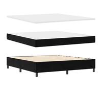 vidaXL Lit avec sommier, Matelas & Banc Noir 180x200 cm en Velours