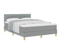 Vidaxl Lit Avec Sommier Tapissier Et Matelas Gris Clair 140x200 Cm Tissu Gris