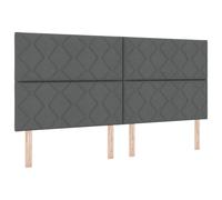 vidaXL Lit avec sommier tapissier et Matelas & LED Gris foncé 200x200 cm en Tissu