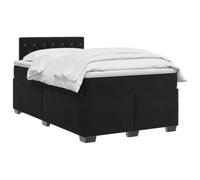 vidaXL Lit avec sommier tapissier, matelas et LED, noir, 120 x 190 cm, velours