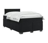 vidaXL Lit avec sommier tapissier, matelas et LED, noir, 120 x 190 cm, velours