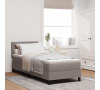 Vidaxl Lit Avec Sommier Tapissier Taupe 80x200 Cm Tissu