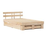 vidaXL Cadre de lit avec tiroirs 135x190 cm en Bois de pin Massif